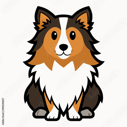 Shetland sheepdog vector artwork illustration svg