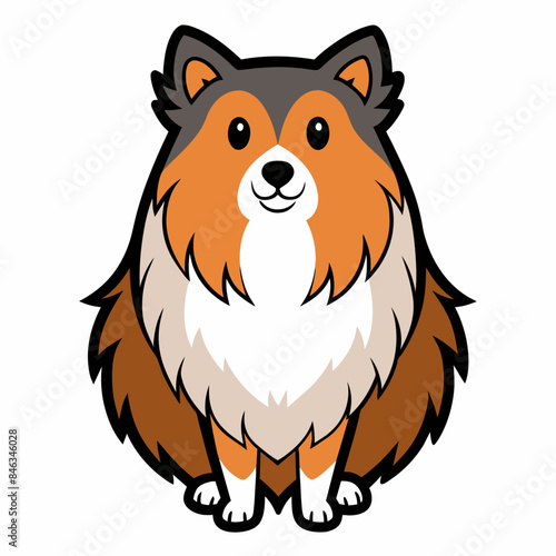 Shetland sheepdog vector artwork illustration svg