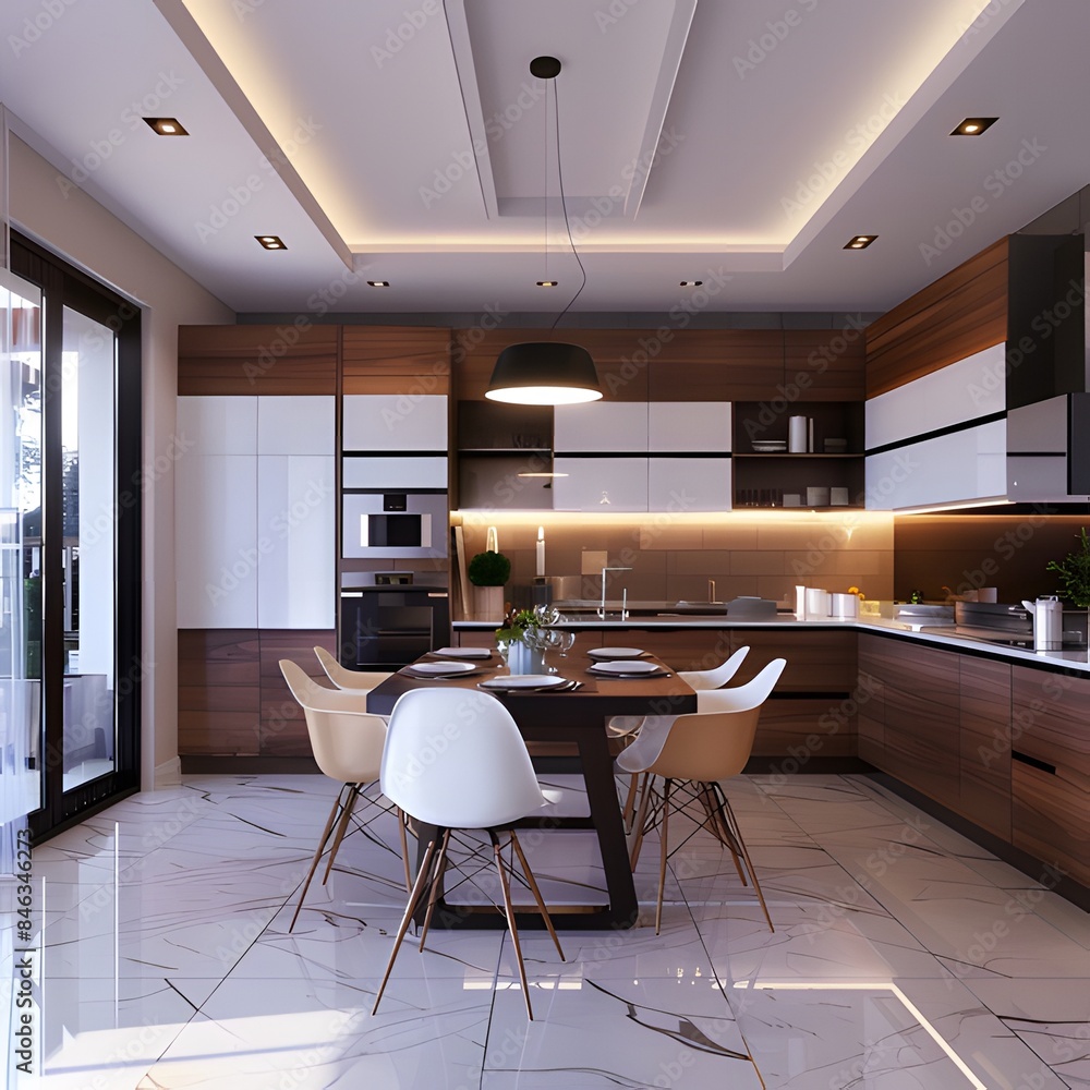 Obraz premium modern kitchen interior ai generative
