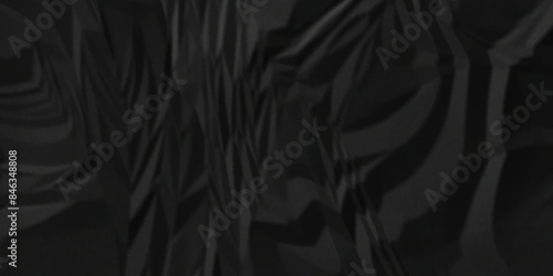 Black crumpled paper background texture pattern overlay. crinkled wrapper rumple wrinkled high resolution arts craft and Seamless black crumpled paper.	
