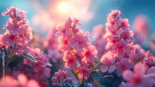  A cluster of heliotrope flowers with a backdrop of a serene blue sky