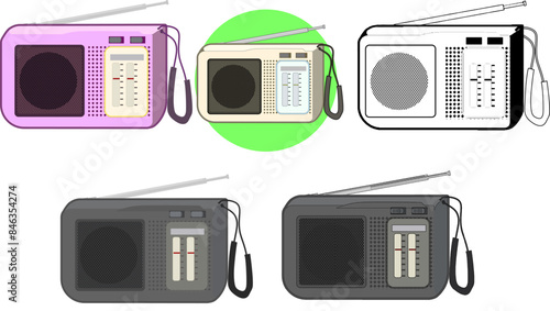 ラジオのイラストセット