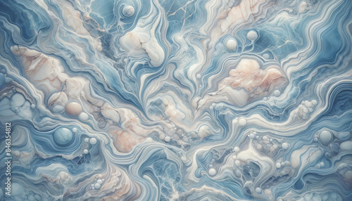 青色の大理石模様のテクスチャー素材