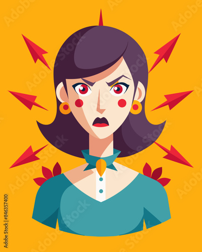 The insults were like bullets aimed directly at her vulnerabilities.. Vector illustration