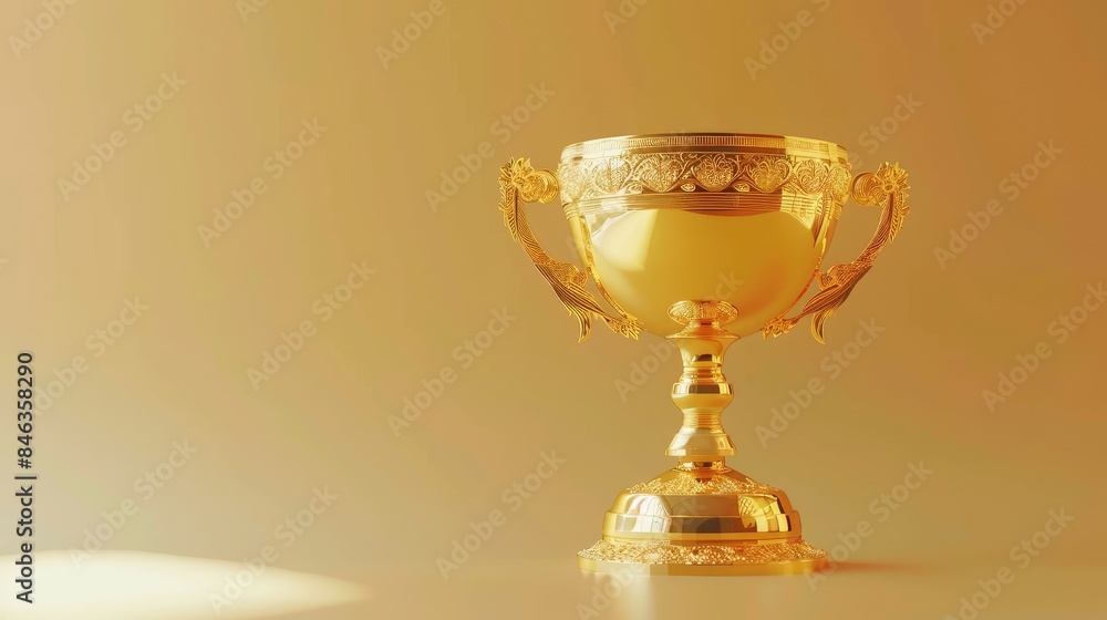 A gleaming golden trophy cup stands proudly amidst a sparkling shower of golden confetti, symbolizing victory and achievement. A gleaming golden trophy cup stands proudly amidst a sparkling shower of golden confetti, symbolizing victory and achievement.