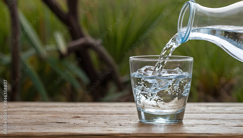 Water pouring into a glass Water pouring into a glass