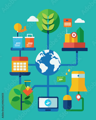 Providing resources and support for consumers to shop smarter and make more environmentally conscious purchases.. Vector illustration