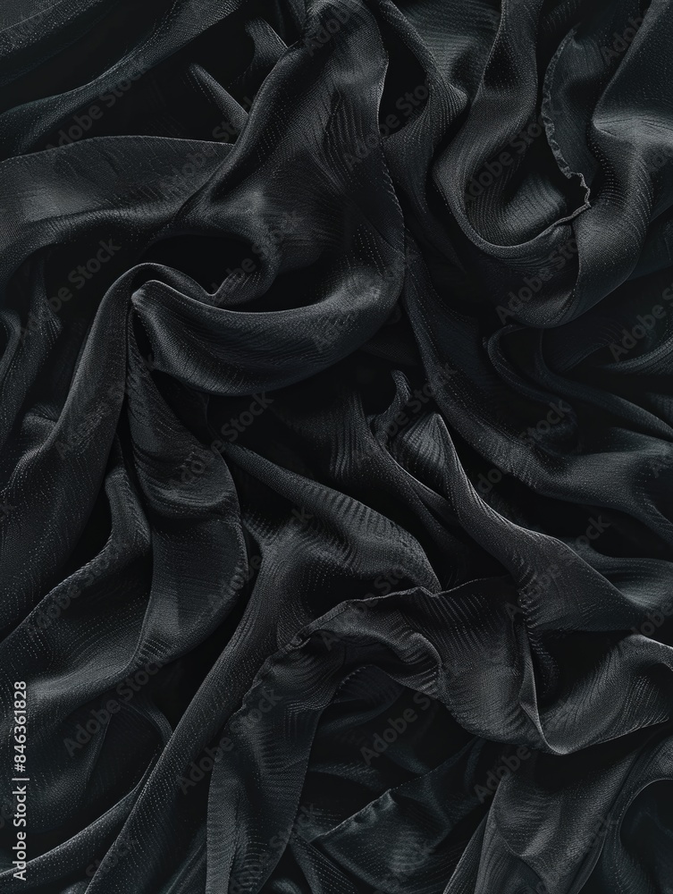 Fototapeta premium A black fabric with a shiny texture