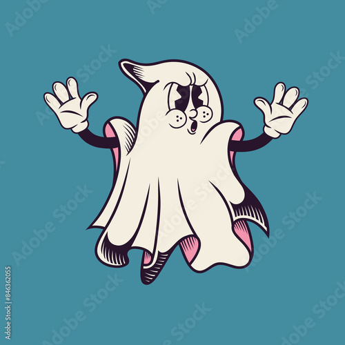 Retro character design from ghost