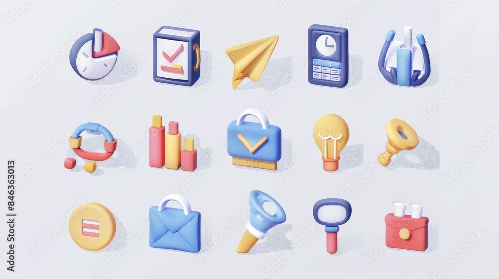A modern business icons in a flat design style, 2D, adobe illustrato A modern business icons in a flat design style, 2D, adobe illustrato