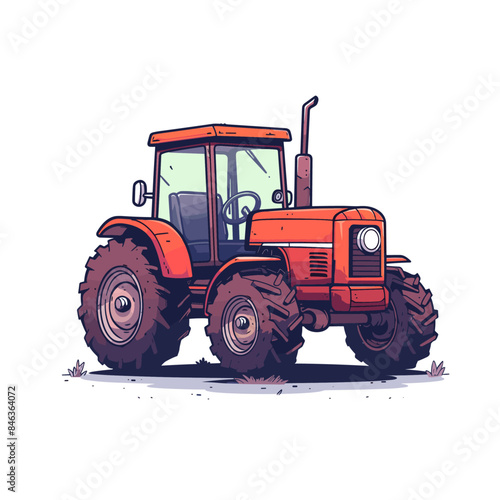 A cartoon tractor vector illustration