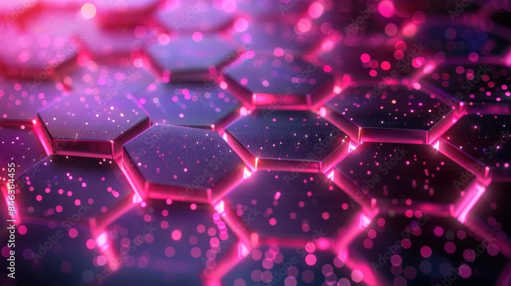 A close up of a pink and purple hexagonal pattern A close up of a pink and purple hexagonal pattern