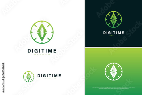 Vector good time logo design, best time logo design template photo