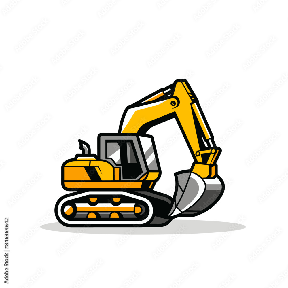Vetor de pixel art of an excavator, using simple shapes in a cute ...