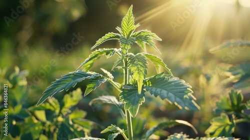 Close-up of a young plant bathed in the warm light of the morning sun, symbolizing new beginnings in agriculture and eco-living