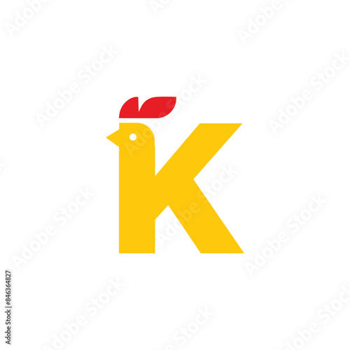 Letter K chick logo vector template