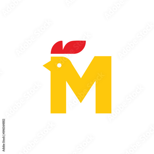 Letter M chick logo vector template