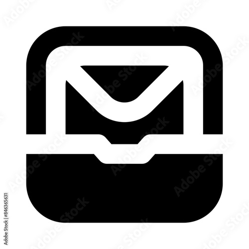 inbox mail black icon