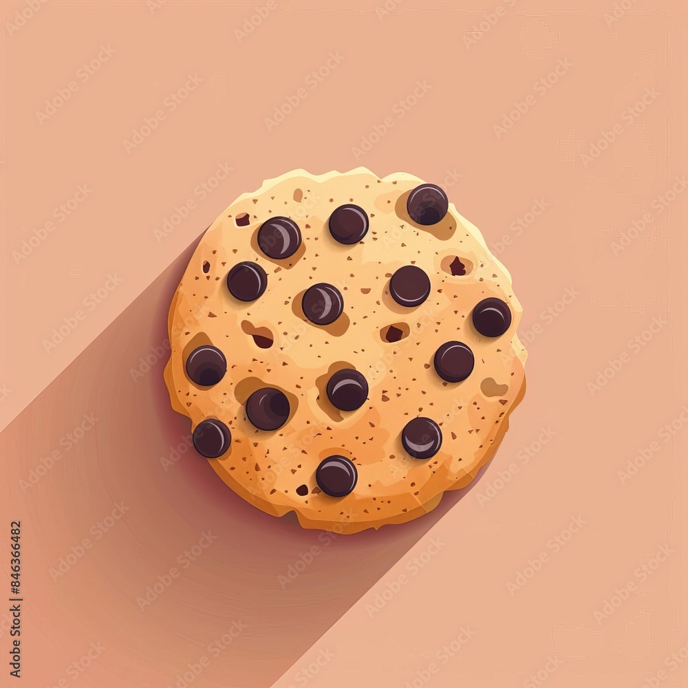Fototapeta premium A chocolate chip cookie is a type of cookie that is made with chocolate chips. It is a popular dessert and snack food.