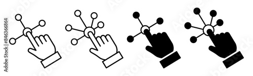 Interaction icon set,interaction click icon. Connection icons.Cursor Icons.Clickable Cursor Icons 