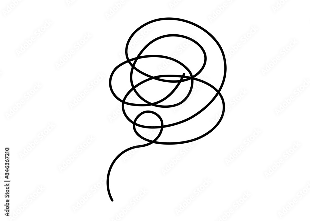 困惑や混乱を表現するもやもや線のイラスト シンプルな心理アイコン