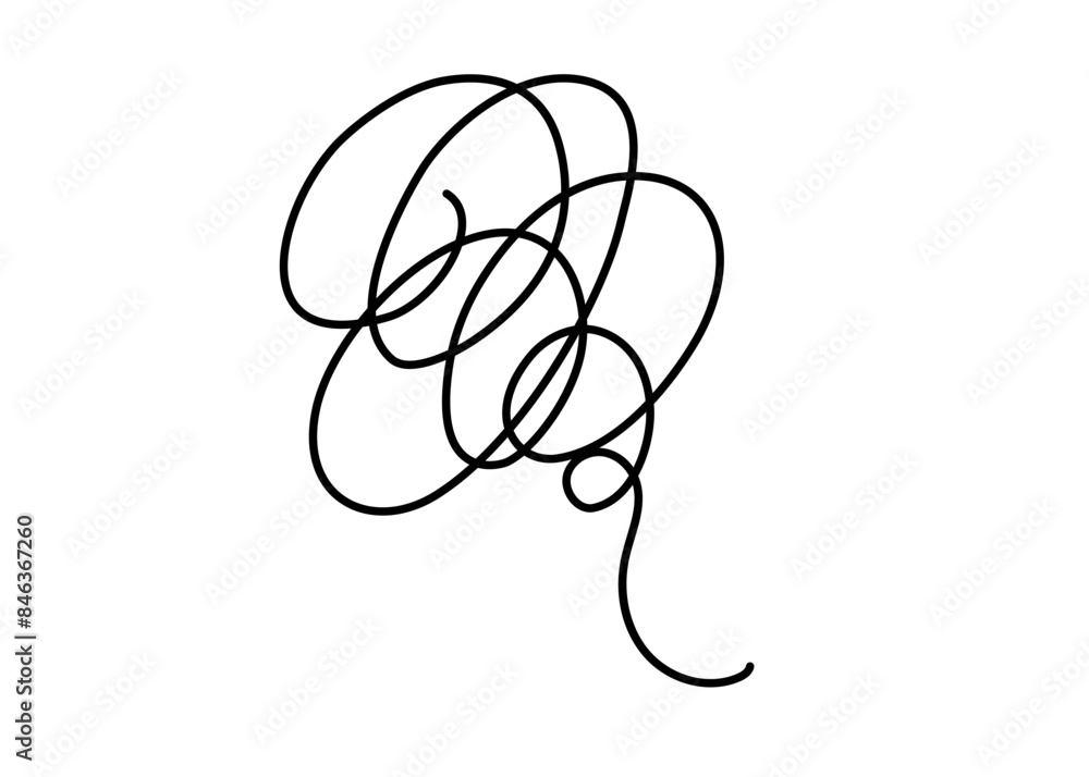 悩みやストレスを表現するもやもや線のイラスト 漫符風の感情表現素材