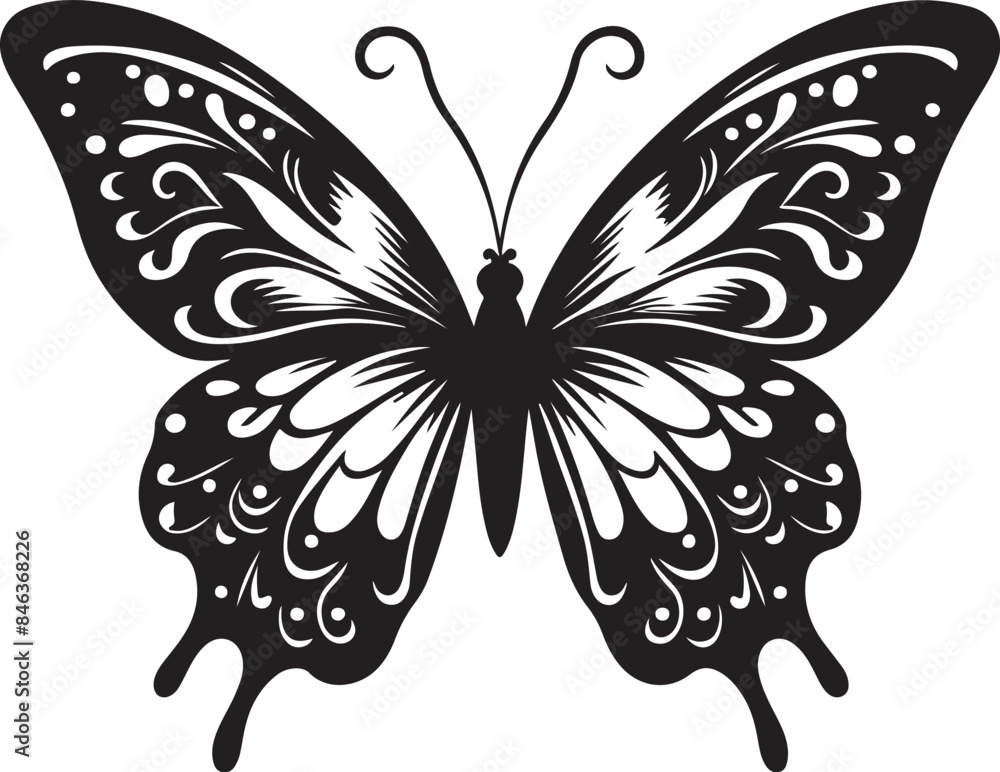 Beautiful Butterfly Silhouette Vector Illustration Artwork Beautiful Butterfly Silhouette Vector Illustration Artwork