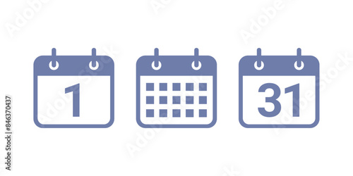 Calendar icon set vector for web and apps.