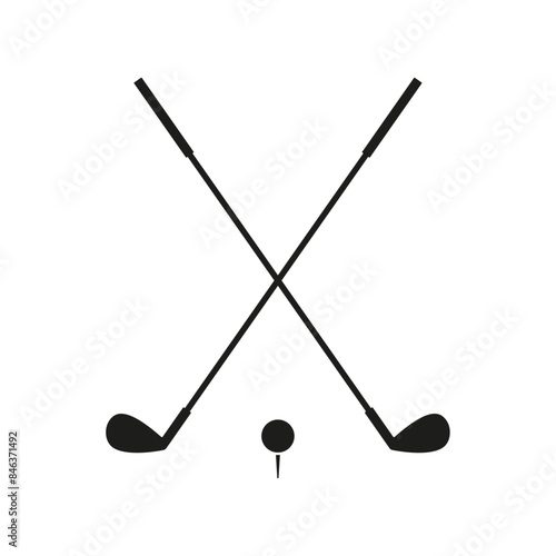 Pair of iron or wedge golf club flat vector icon for sports apps and websites