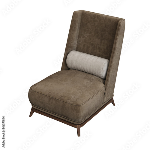 armchair isolate on a transparent background, interior furniture, 3D illustration, cg render 