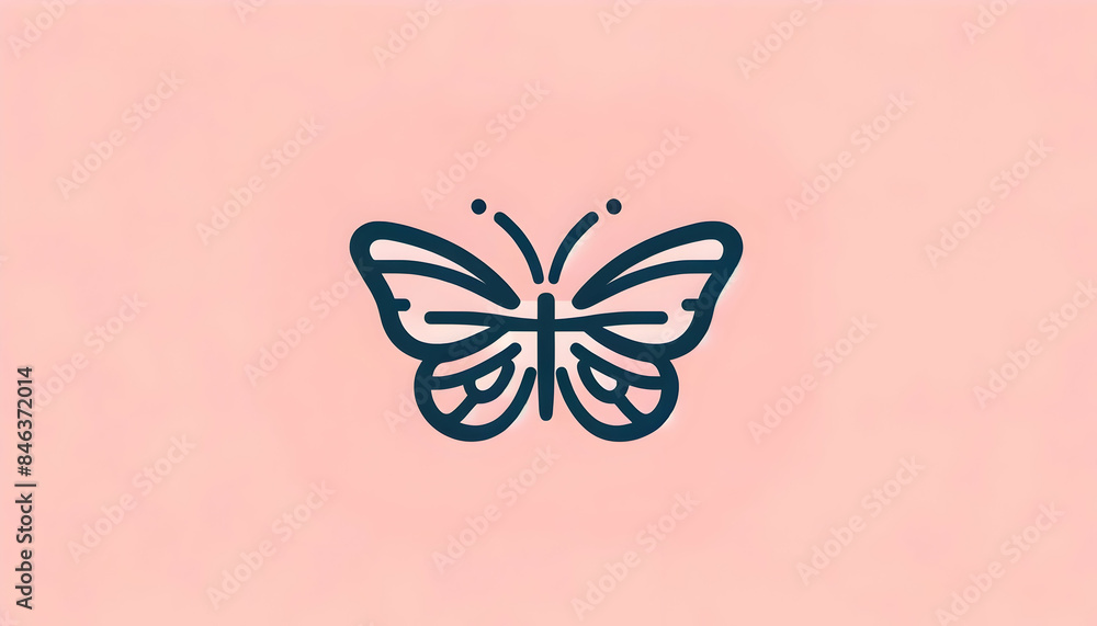 Fototapeta premium butterfly on pink background