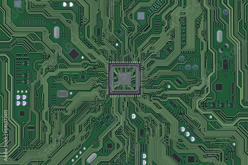 Computer motherboard with CPU, vector circuit board