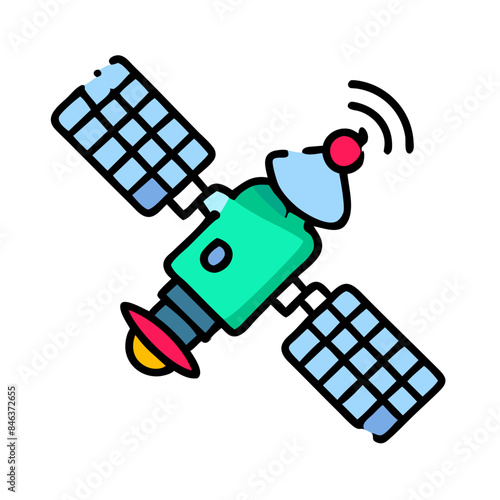 Satellite, wireless satellite technology, Space satellite technologies, space orbital satellite, Satellite icon isolated

