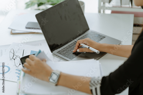 Wallpaper Mural Business Documents, Auditor businesswoman checking searching document legal prepare paperwork or report for analysis TAX time,accountant Torontodigital.ca