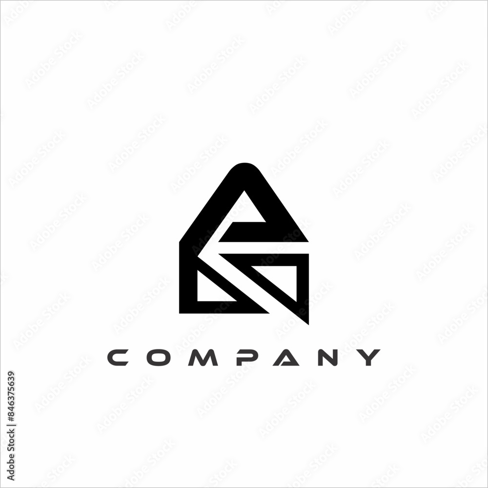Symmetrical and elegant abstract logo in black Symmetrical and elegant abstract logo in black