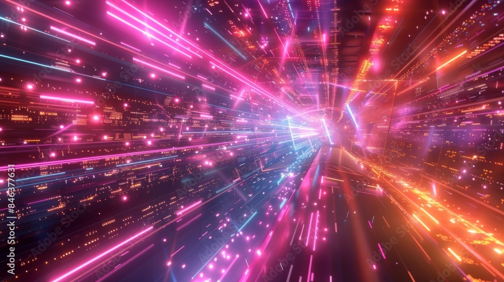 Futuristic energy grid with vibrant light effects Futuristic energy grid with vibrant light effects