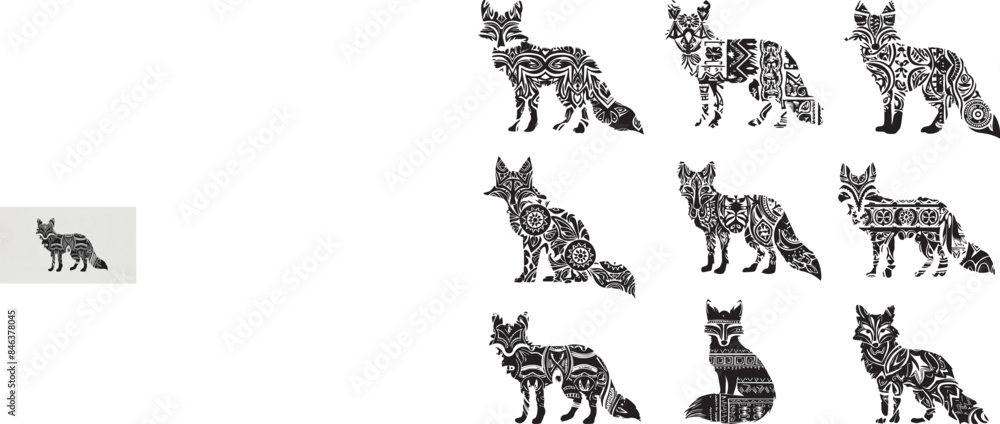 Tribal fox silhouette Tribal fox silhouette