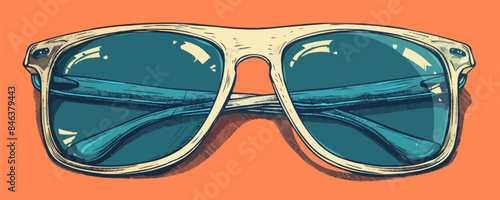 Sunglasses hand drawn sketch in doodle styl. vector simple illustration
