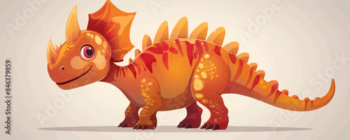 Cartoon Styracosaurus dinosaur isolated character vector. vector simple illustration