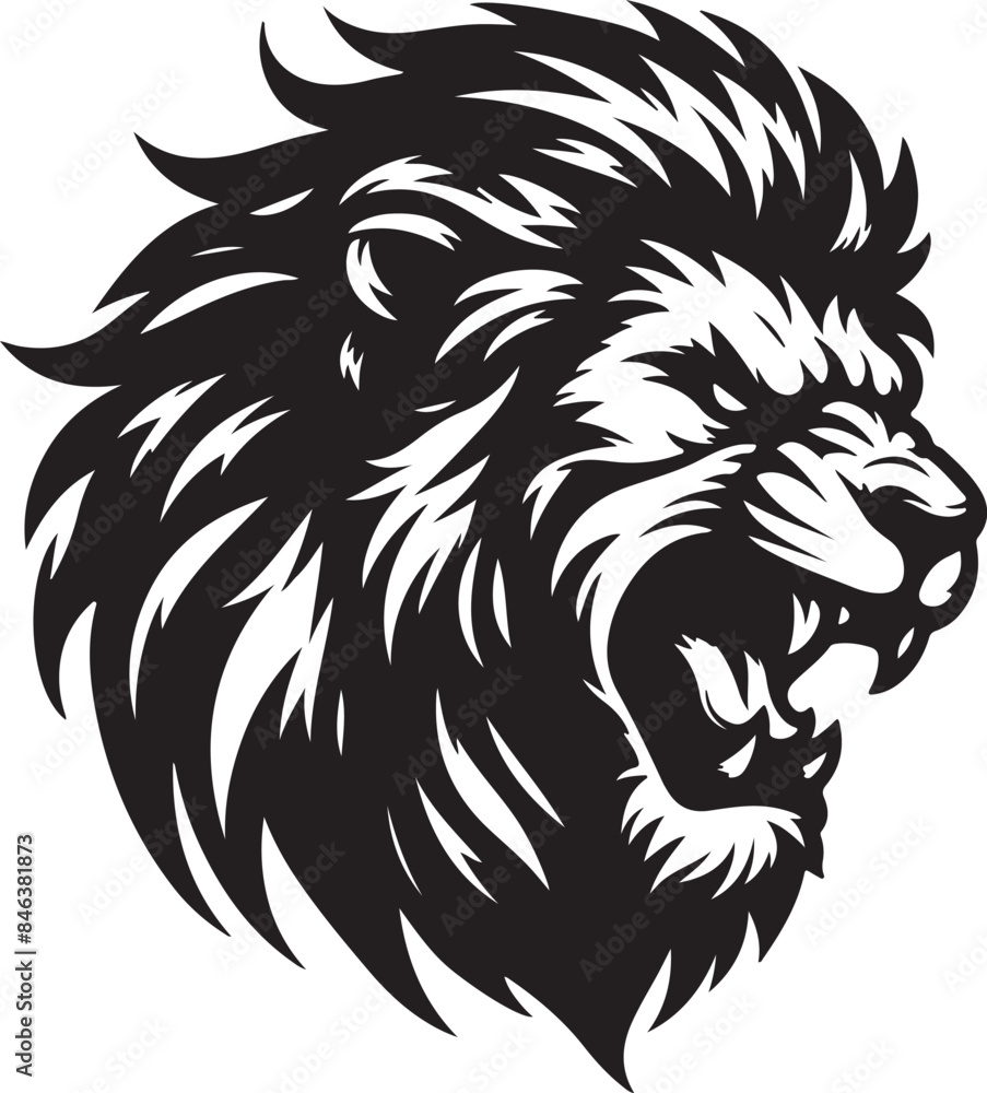Majestic Lion Head Silhouette Majestic Lion Head Silhouette
