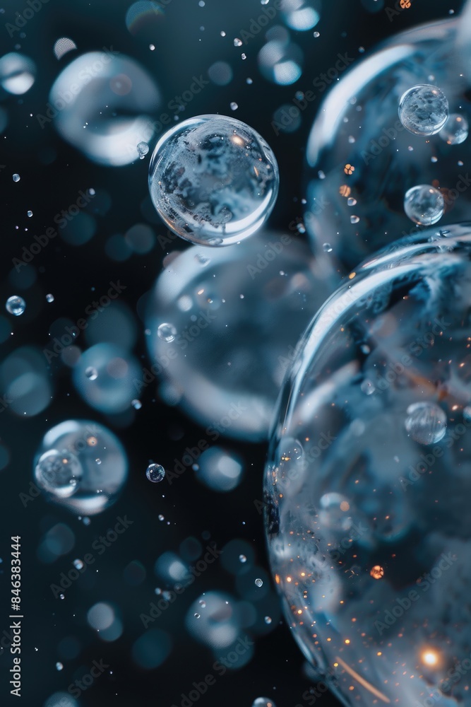 A series of bubbles floating in the air A series of bubbles floating in the air