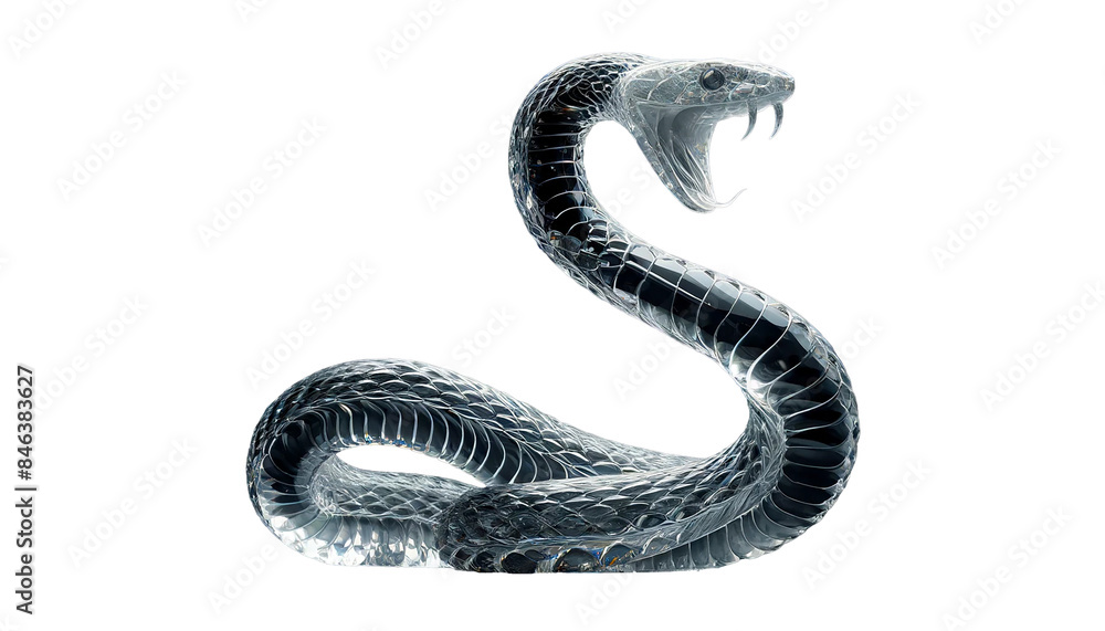 Fototapeta premium Snake sculpture isolated on transparent or white background