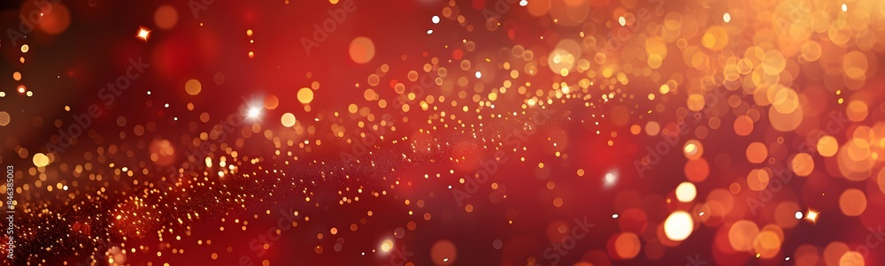 elegant red festive background with golden glitter and stars. elegant red festive background with golden glitter and stars.