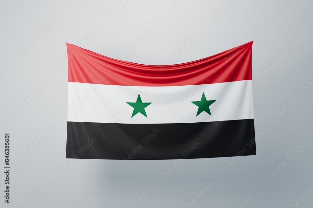 Syria Flag Waving Proudly. 3D Flag Banner Illustration image. Syria Flag Waving Proudly. 3D Flag Banner Illustration image.