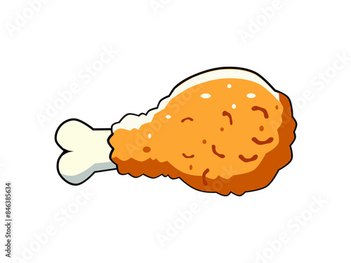 vector illustration of fried chicken thighs in flat and minimalist style isolated on white background