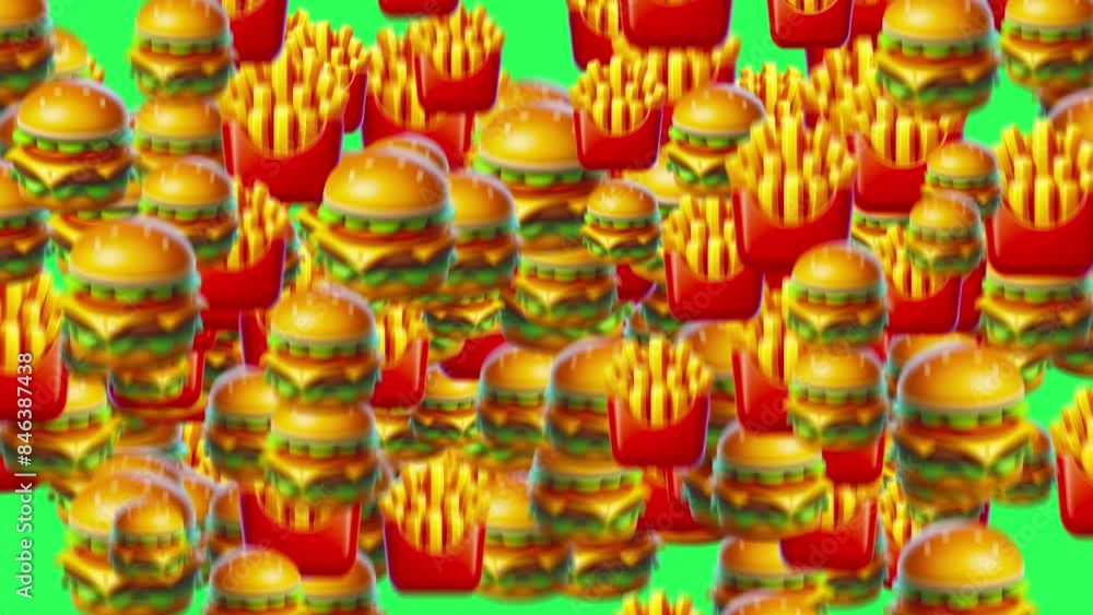 Enhance your videos and motion graphics with a 3D emoji transition featuring a burger and fries. This playful and dynamic animation adds a fun and engaging touch to your content, seamlessly blending s Enhance your videos and motion graphics with a 3D emoji transition featuring a burger and fries. This playful and dynamic animation adds a fun and engaging touch to your content, seamlessly blending s