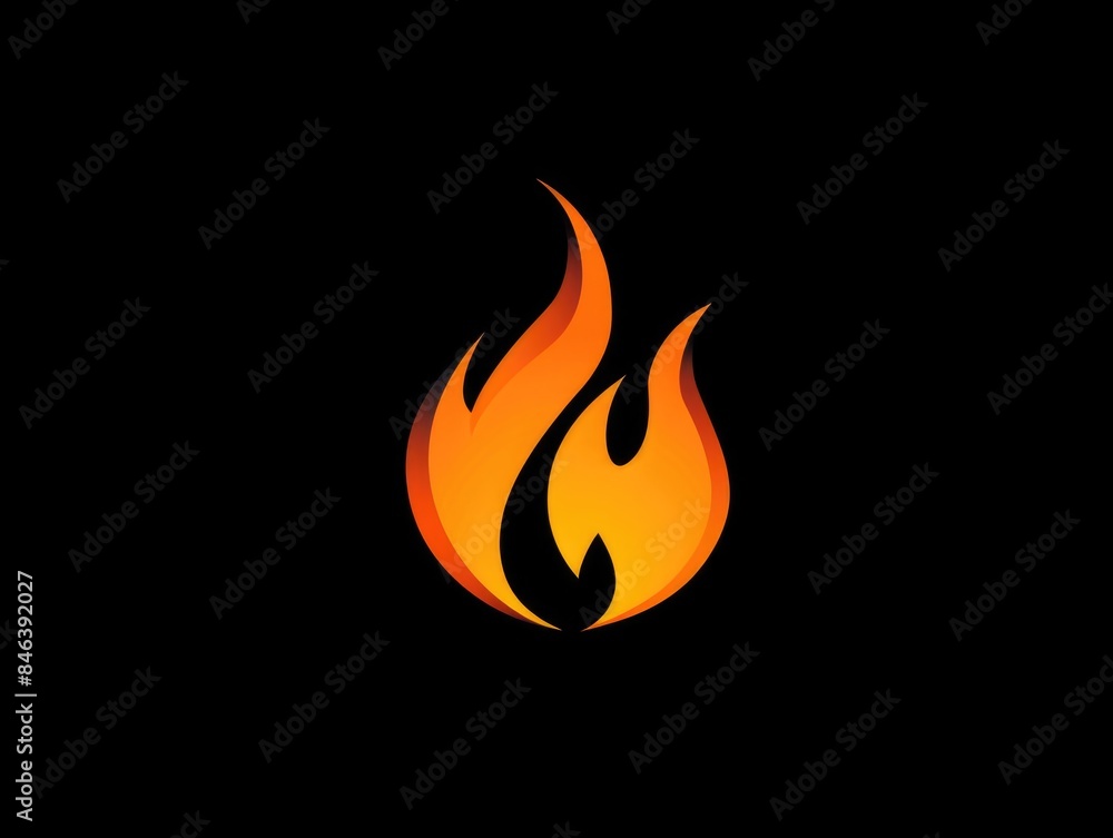 A black background with a yellow flame on it A black background with a yellow flame on it