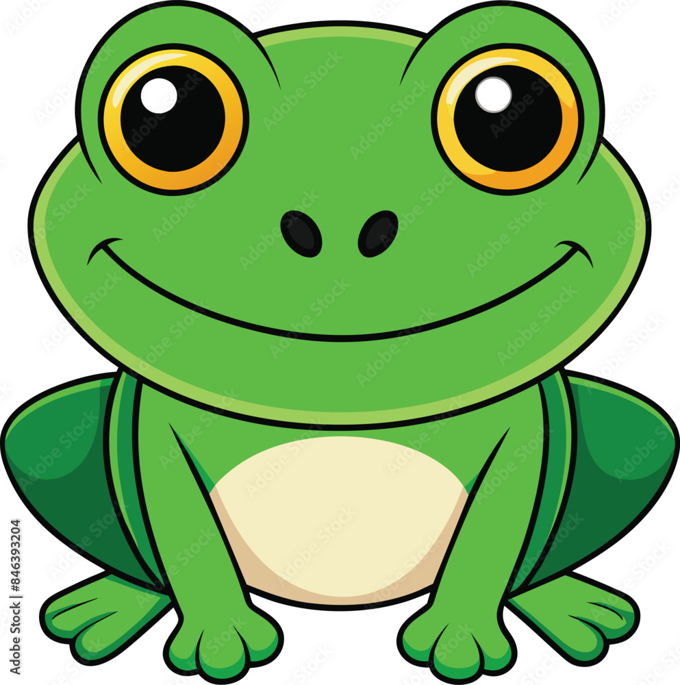 Fototapeta premium A cute frog cartoon Vector illustration isolated on a white background