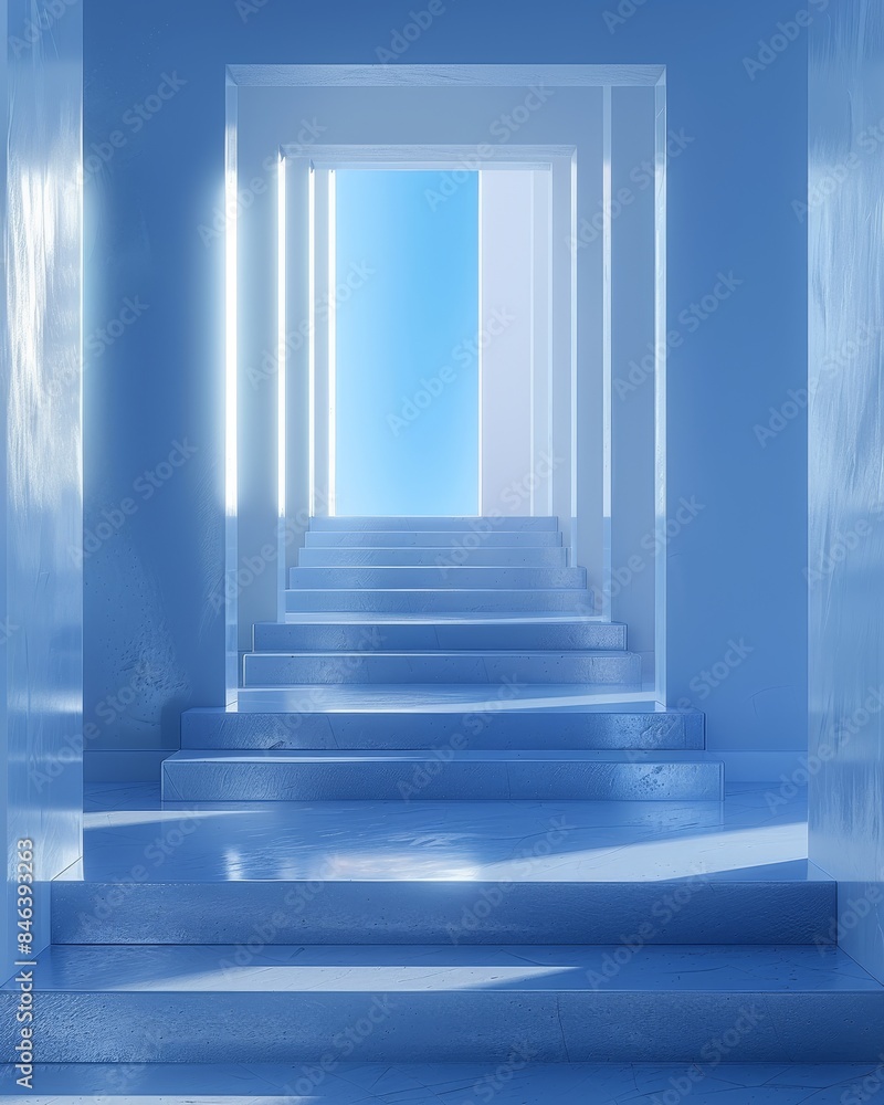 Design a simple 3D platform with a simple design style, simple style, close view, sense of technology, blue and white. Generative AI. Design a simple 3D platform with a simple design style, simple style, close view, sense of technology, blue and white. Generative AI.