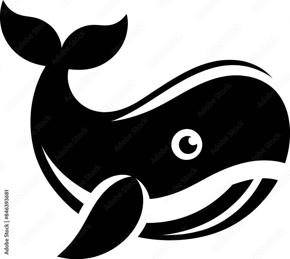 Elegant Serenity, The Graceful Departure of a Whale in Black and White Elegant Serenity, The Graceful Departure of a Whale in Black and White